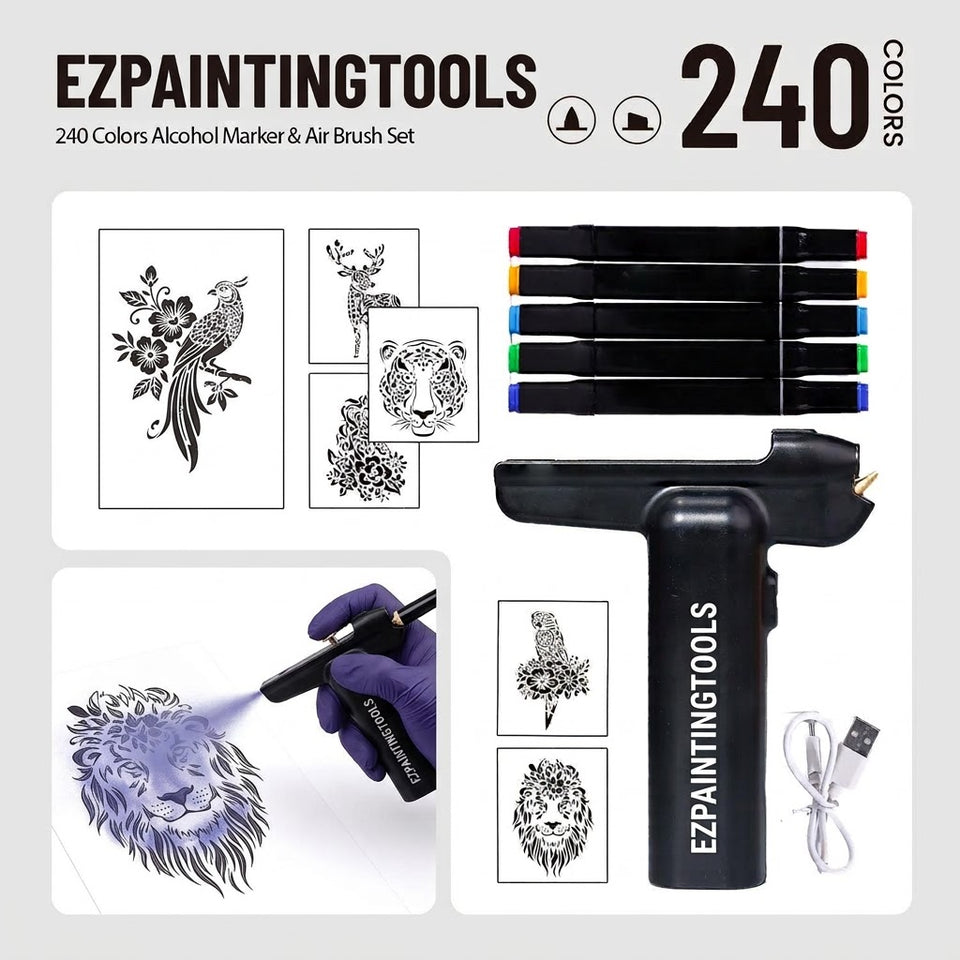 Electric Marker Spray Gun | USB Rechargeable | Pack of 1 - Airbrush Art Tool