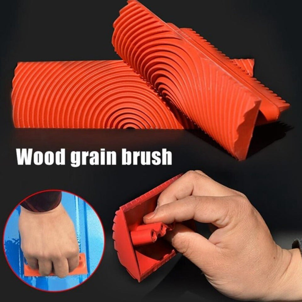 2pcs Rubber Imitation Wood Grain Wall Painting Decorative Roller Brushes - EZ Painting Tools