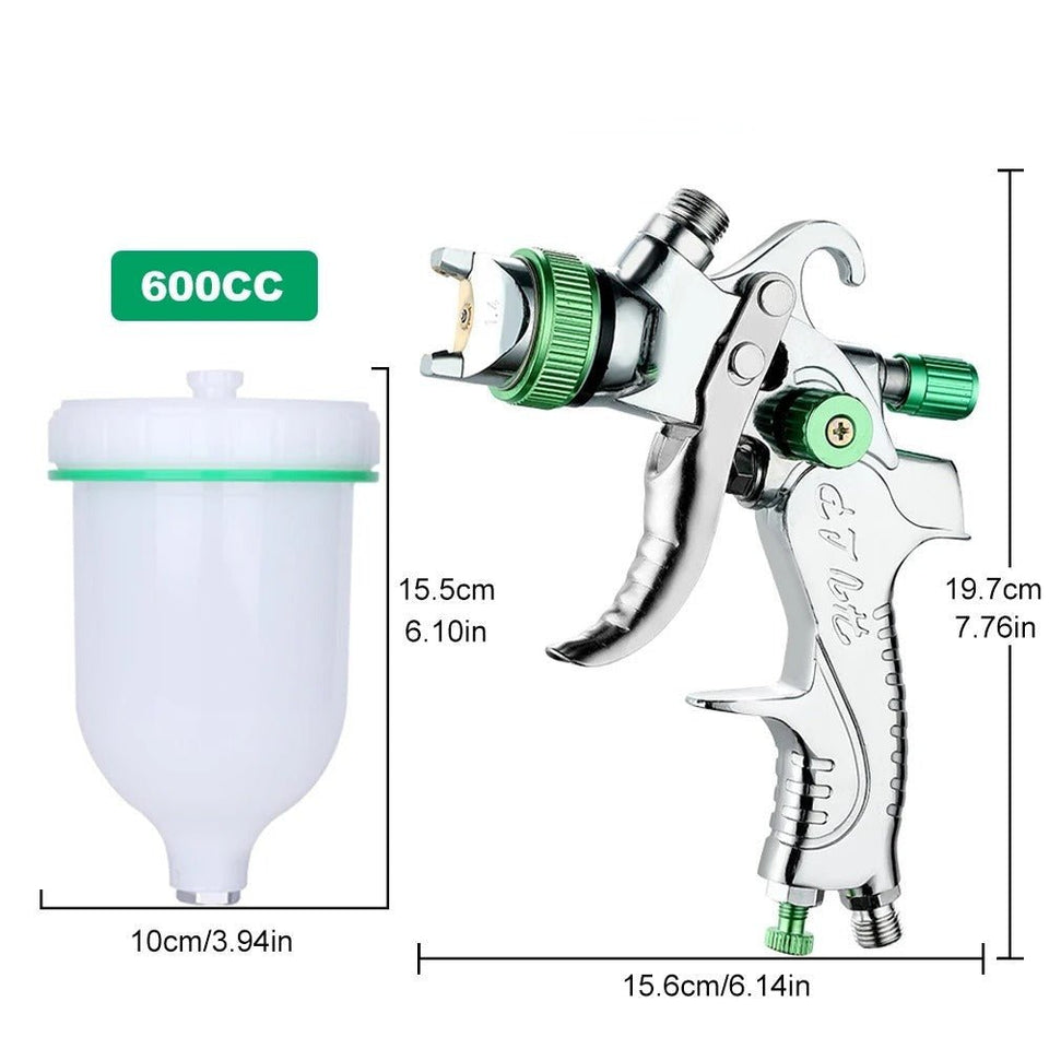 EZ High Performance HVLP Professional Spray Gun 1.4/1.7/2.0/2.5MM 600cc Aluminum Cup for Auto Paint, Primer, Clear/Top Coat & Touch-Up - EZ Painting Tools